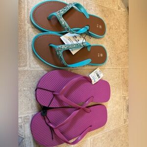 Women's Sandals - Sparkle Turquoise and Purple Medium 7-8